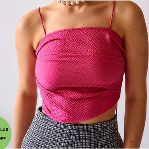NWOT Wray Wrapped Bandeau Top in Azalea Pink Crinkle XXS